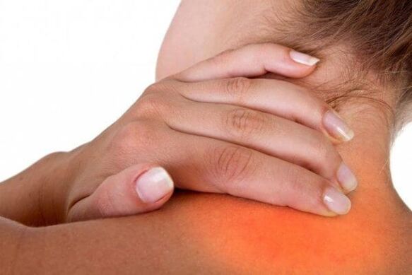 The neck pain is a symptom of osteochondrose
